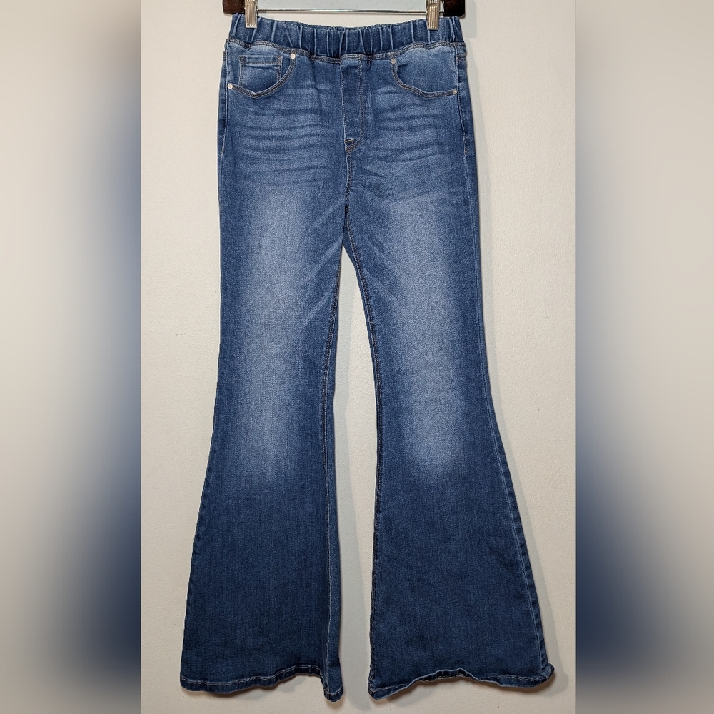 Tricot Super Flare Pull-On Jeans Boho Hippie Retro 70s Stretch Women's Size M